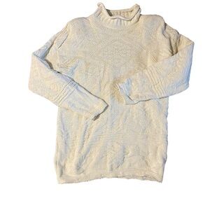 Vintage Women's XL Rebecca Lynn Ivory 100% Cotton Adele Knit Sweater USA